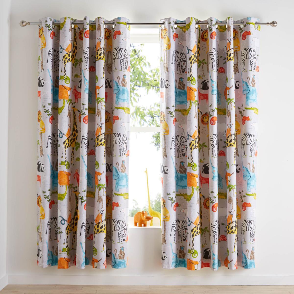 My World Blackout Eyelet Curtains White, Orange and Blue – image 2