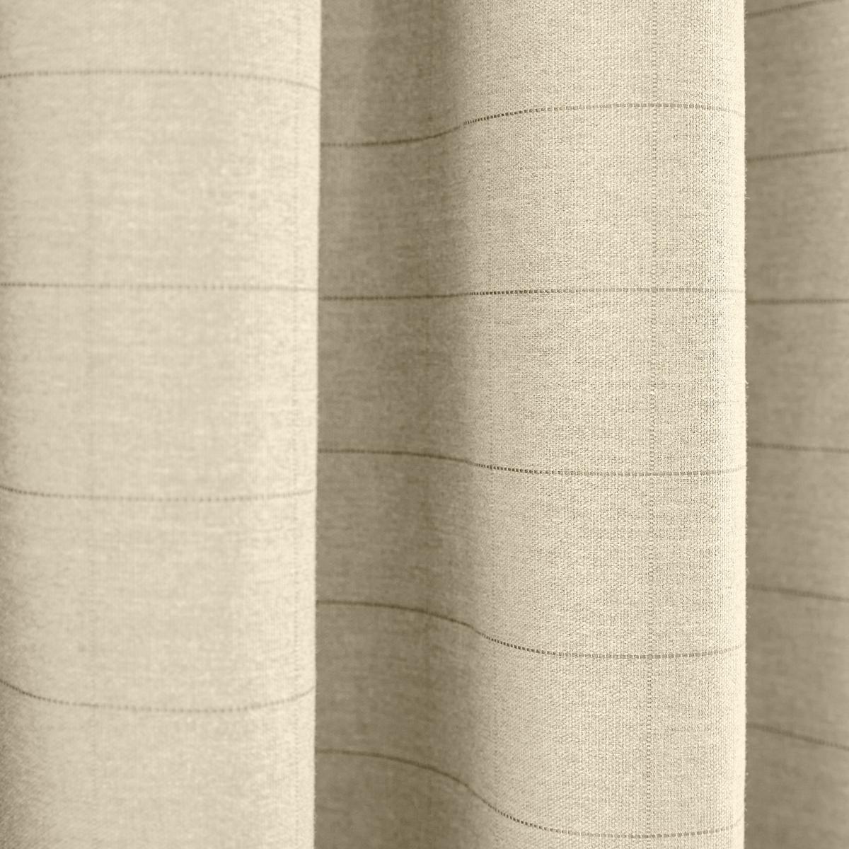 Recycled Burley Check Mushroom Eyelet Curtains Mushroom – image 3