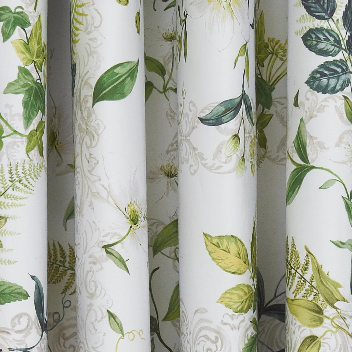 Dorma Botanical Garden Blackout Eyelet Curtains White and Green – image 2