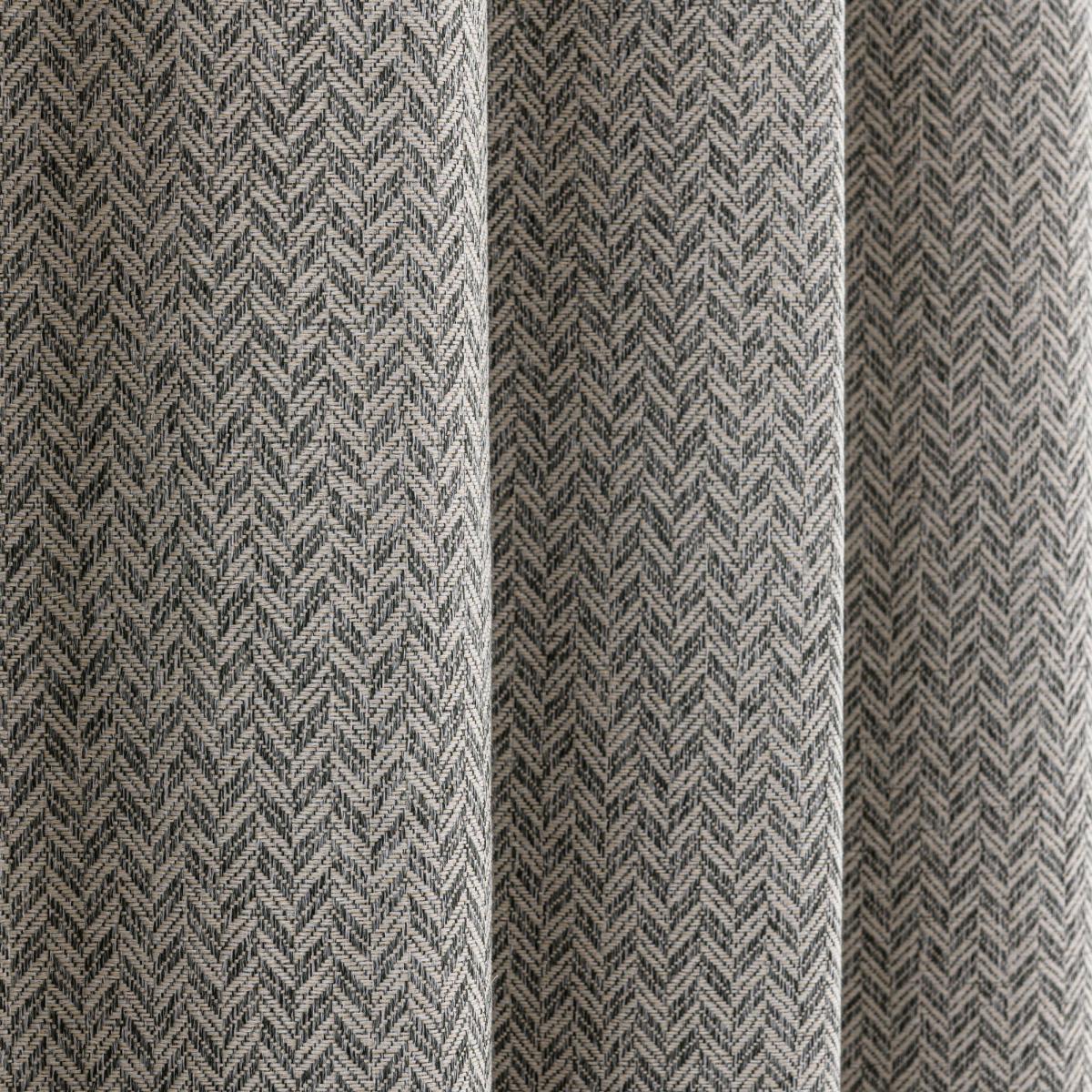 Global Herringbone Grey Eyelet Curtains Grey – image 6