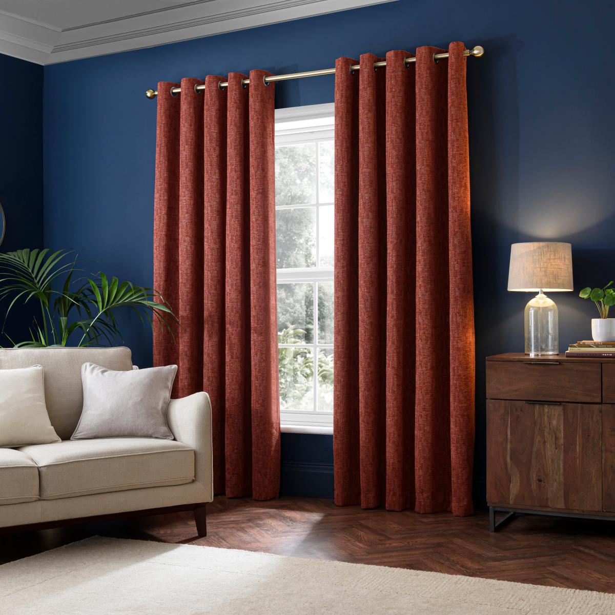 Lincoln Thermal Eyelet Curtain Terracotta Terracotta – image 2