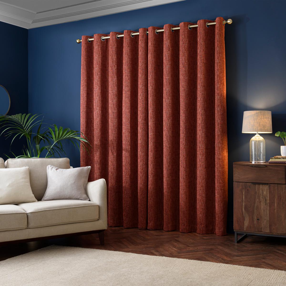 Lincoln Thermal Eyelet Curtain Terracotta Terracotta – image 4