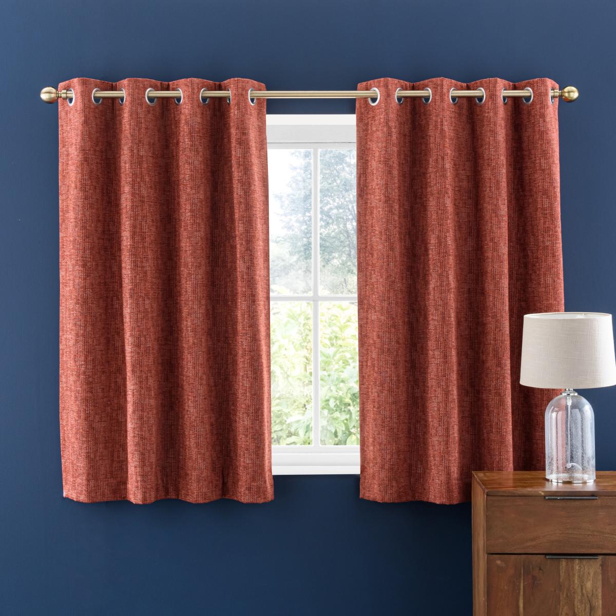 Lincoln Thermal Eyelet Curtain Terracotta Terracotta – image 5
