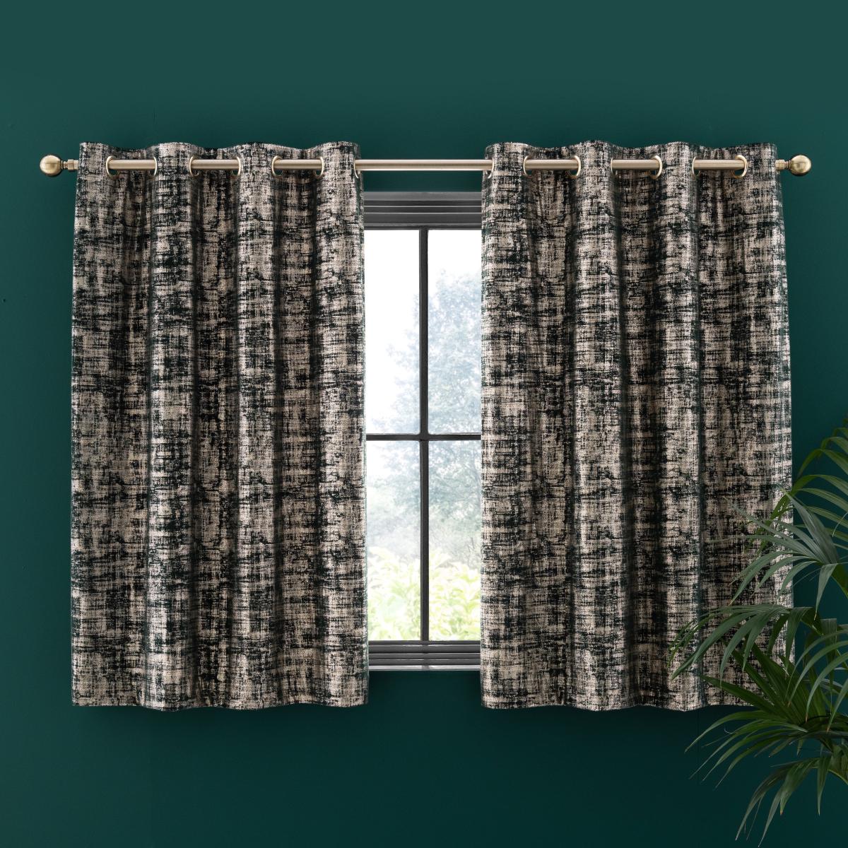 Romano Emerald Velour Eyelet Curtains Green/Gold – image 4
