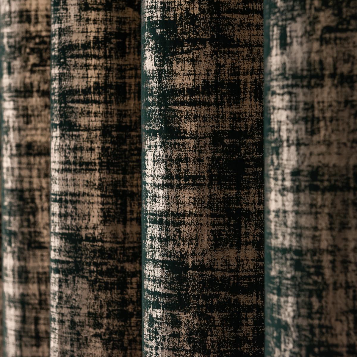 Romano Emerald Velour Eyelet Curtains Green/Gold – image 5