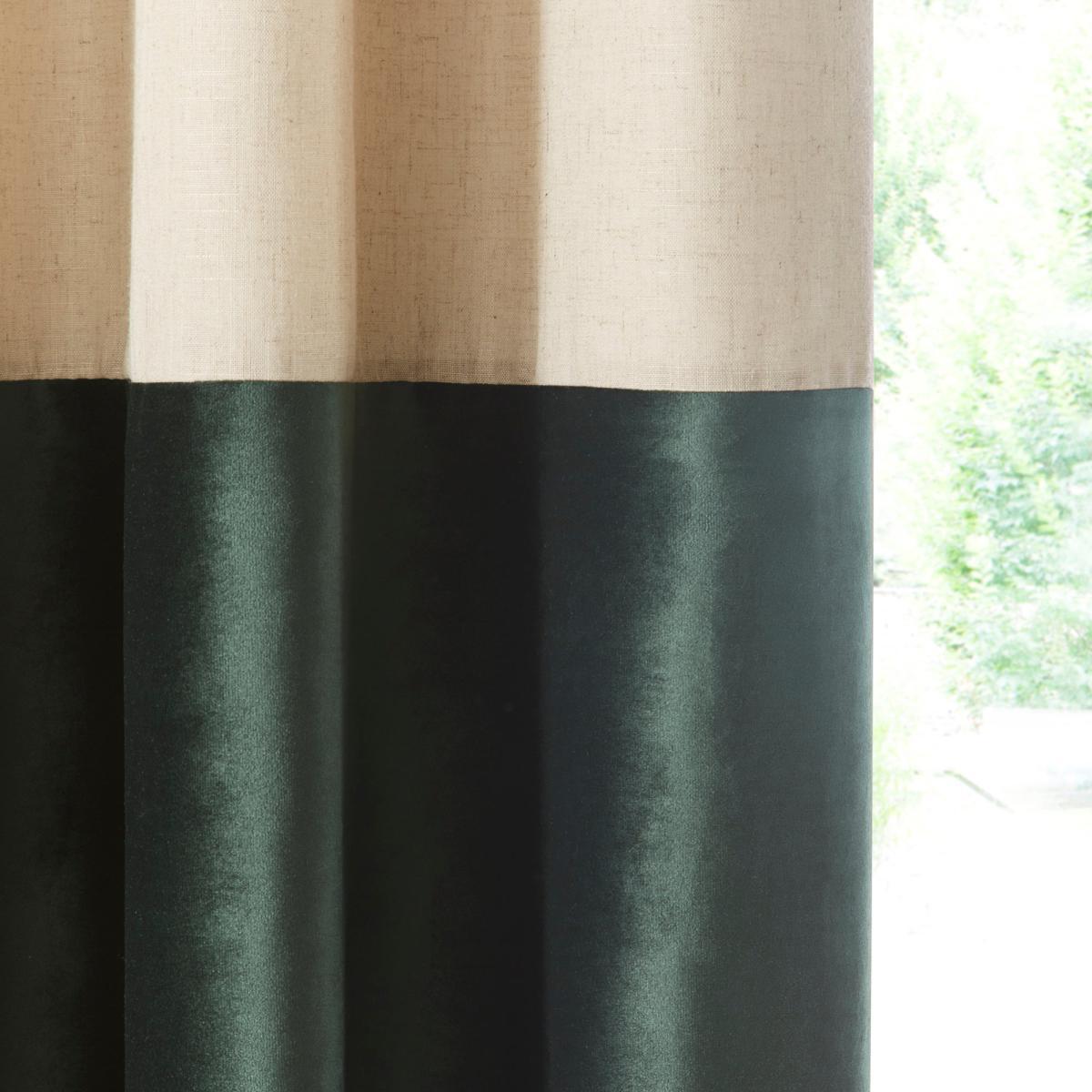 Hampton Bottle Green Eyelet Curtains Green and Beige – image 5