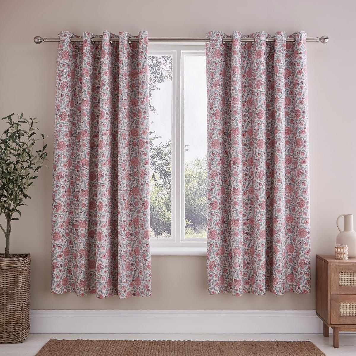 Bridgetta Floral Blackout Eyelet Curtain Blush – image 3