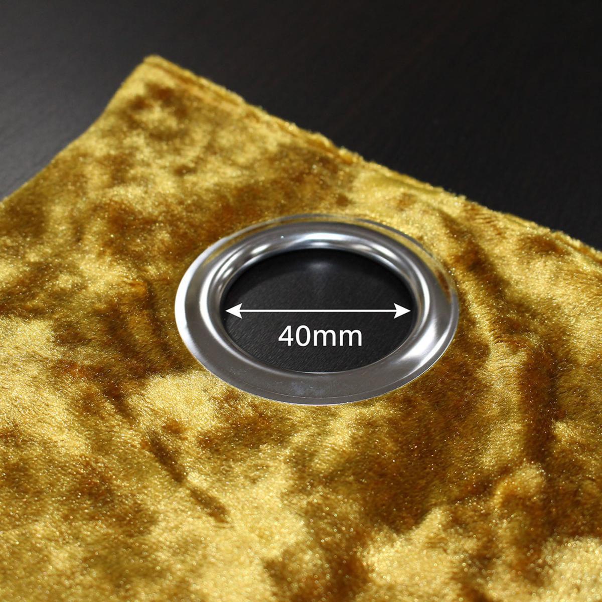 Verona Ochre Velvet Eyelet Curtains Yellow – image 2