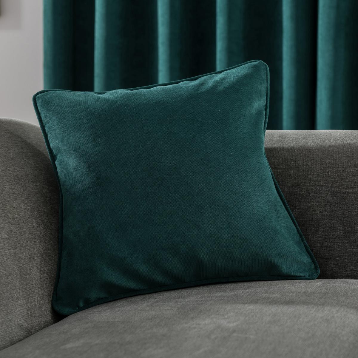 Margot Jade Matt Velour Eyelet Curtains Green – image 6