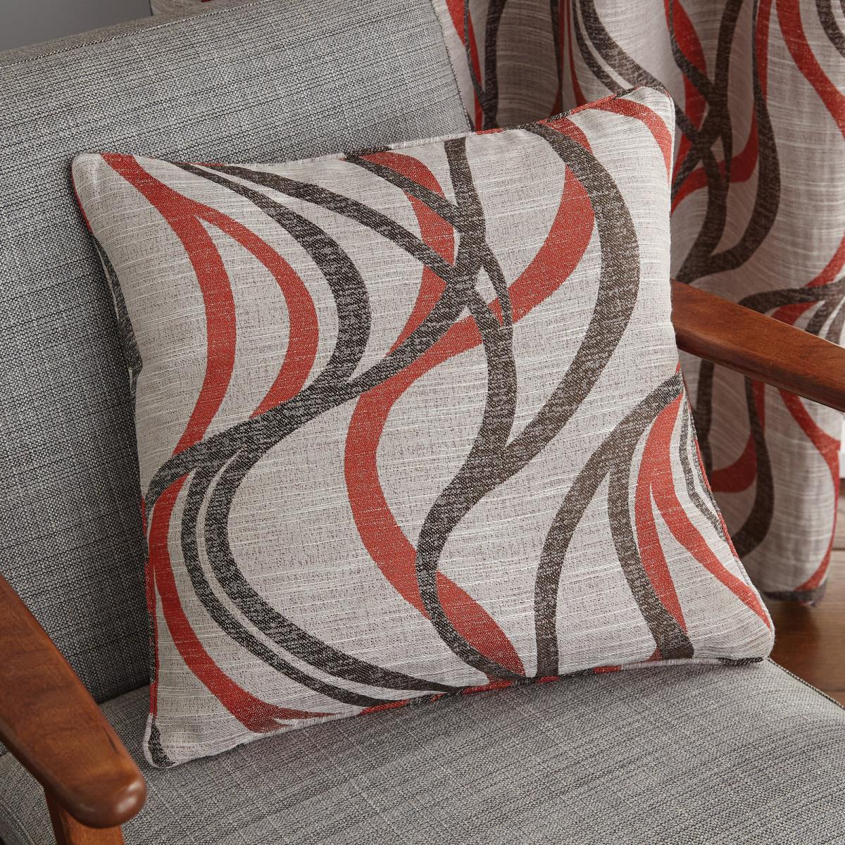 Mirage Red Eyelet Curtains Red, Grey and White – image 5