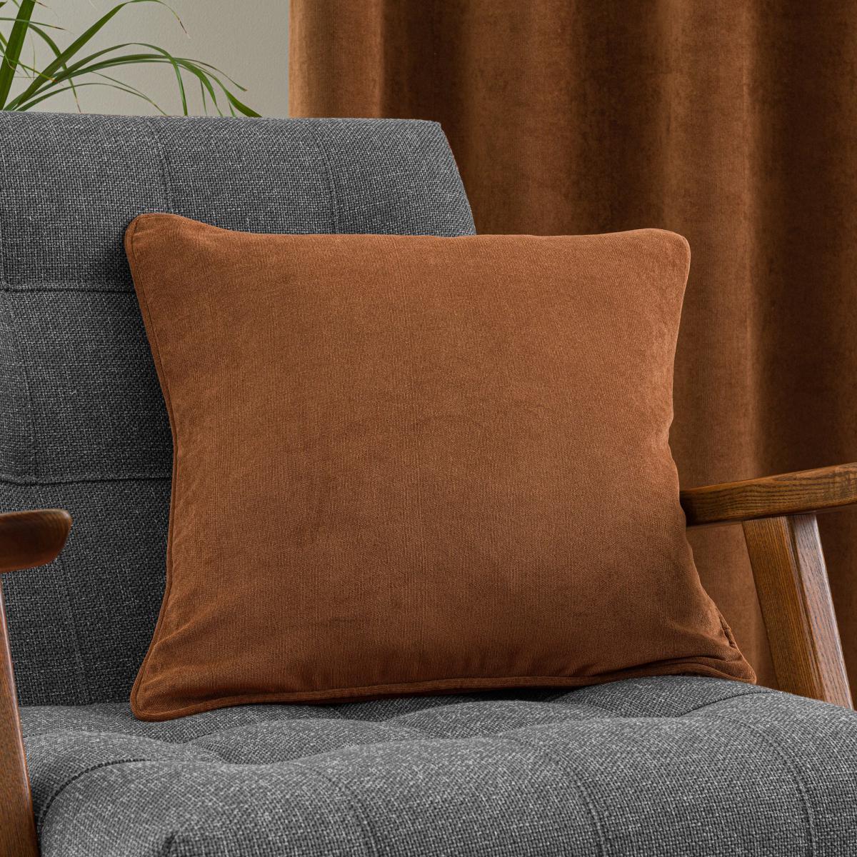Margot Velvet-Look Butterscotch Eyelet Curtains Brown – image 6
