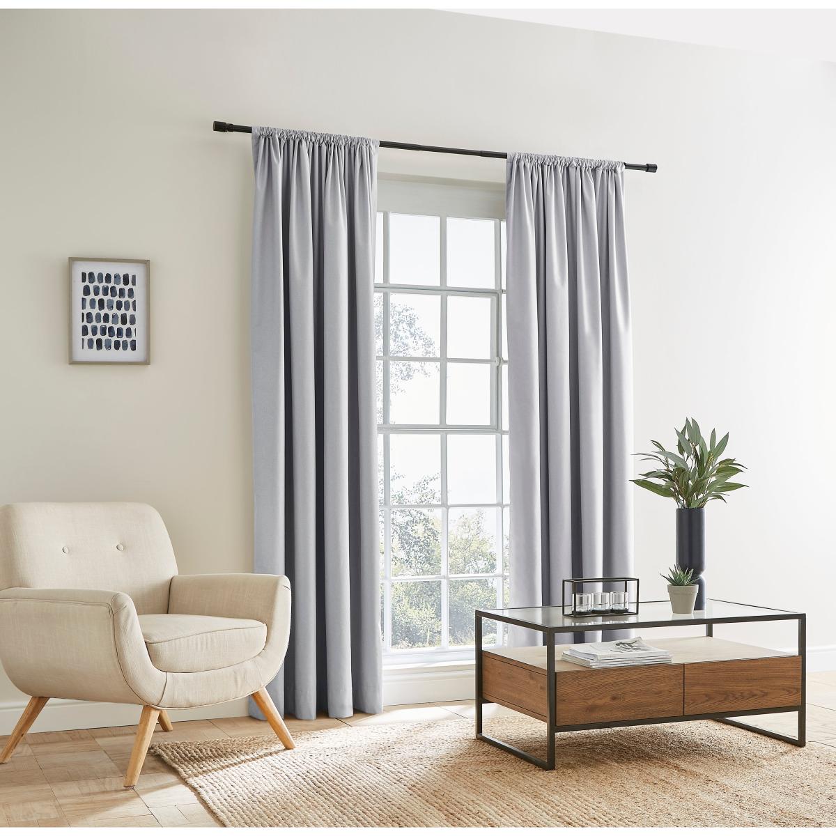 Berlin Soft Grey Thermal Blackout Slot Top Curtains Supersoft Grey – image 2
