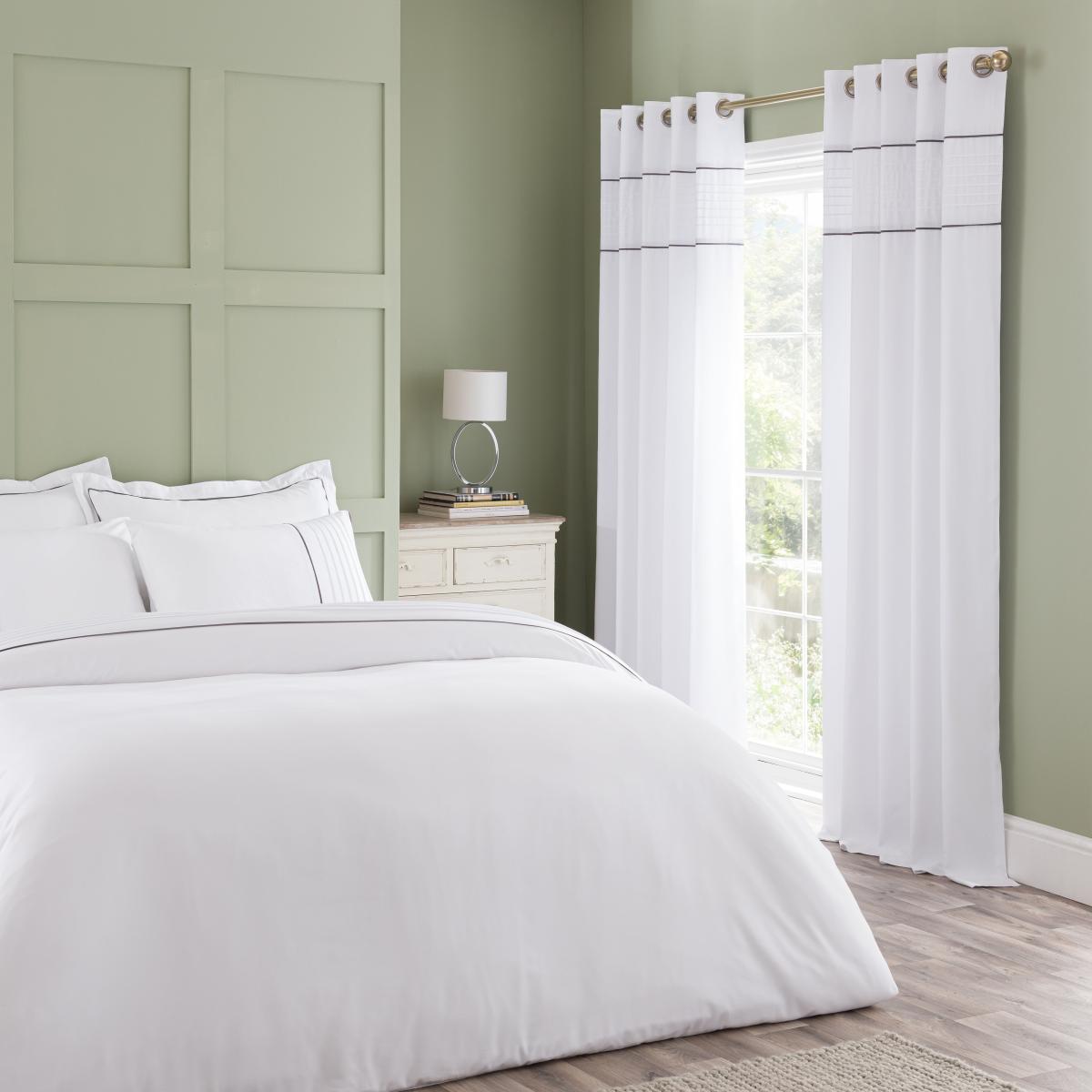 Ryleigh White Blackout Eyelet Curtains White – image 2