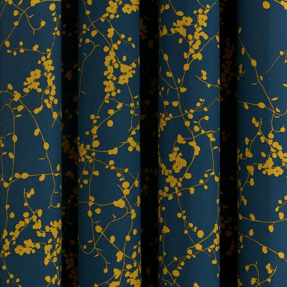 Clarissa Hulse Goosegrass Blue Lined Eyelet Curtains Blue and Yellow – image 3