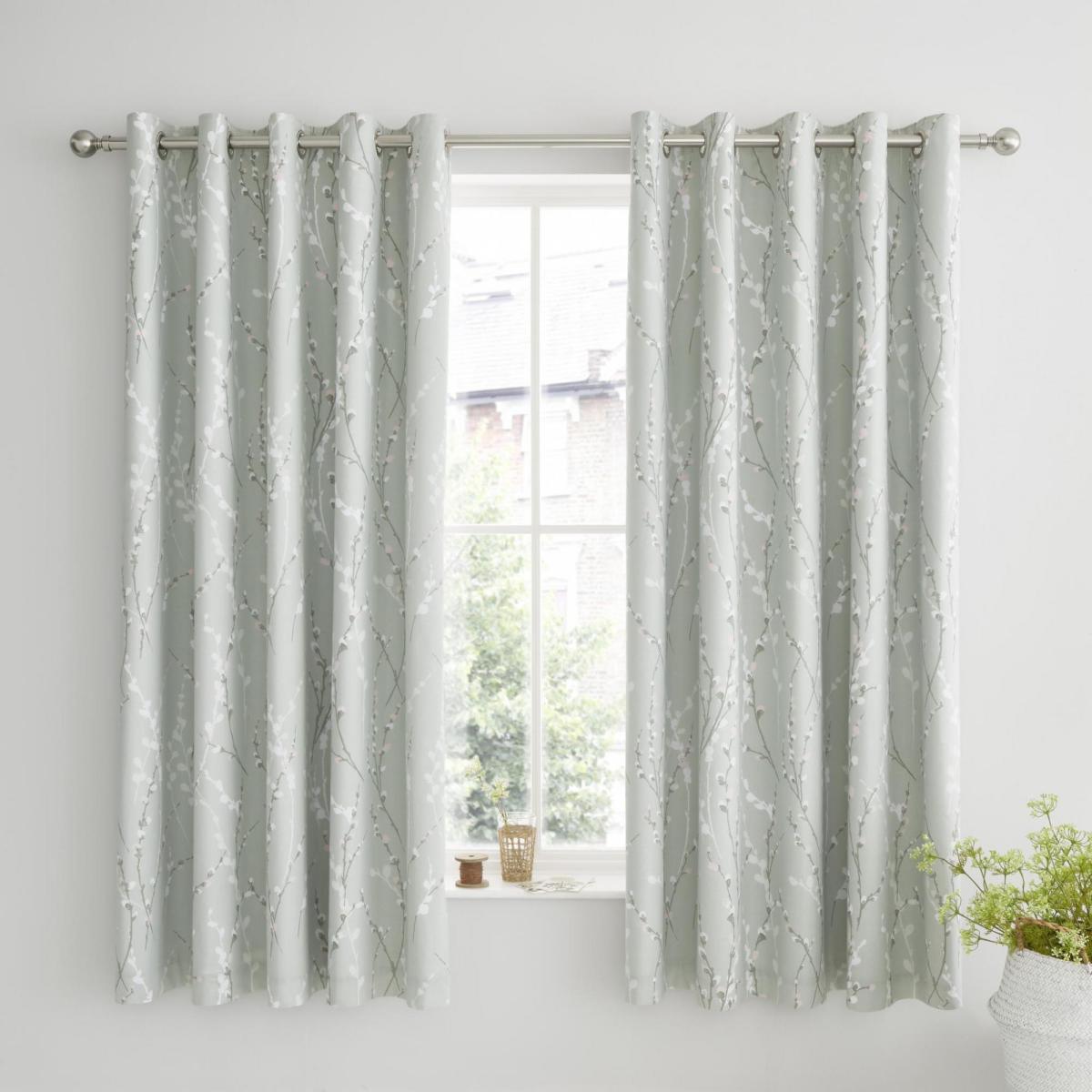 Belle Sage Blackout Eyelet Curtains Green – image 2