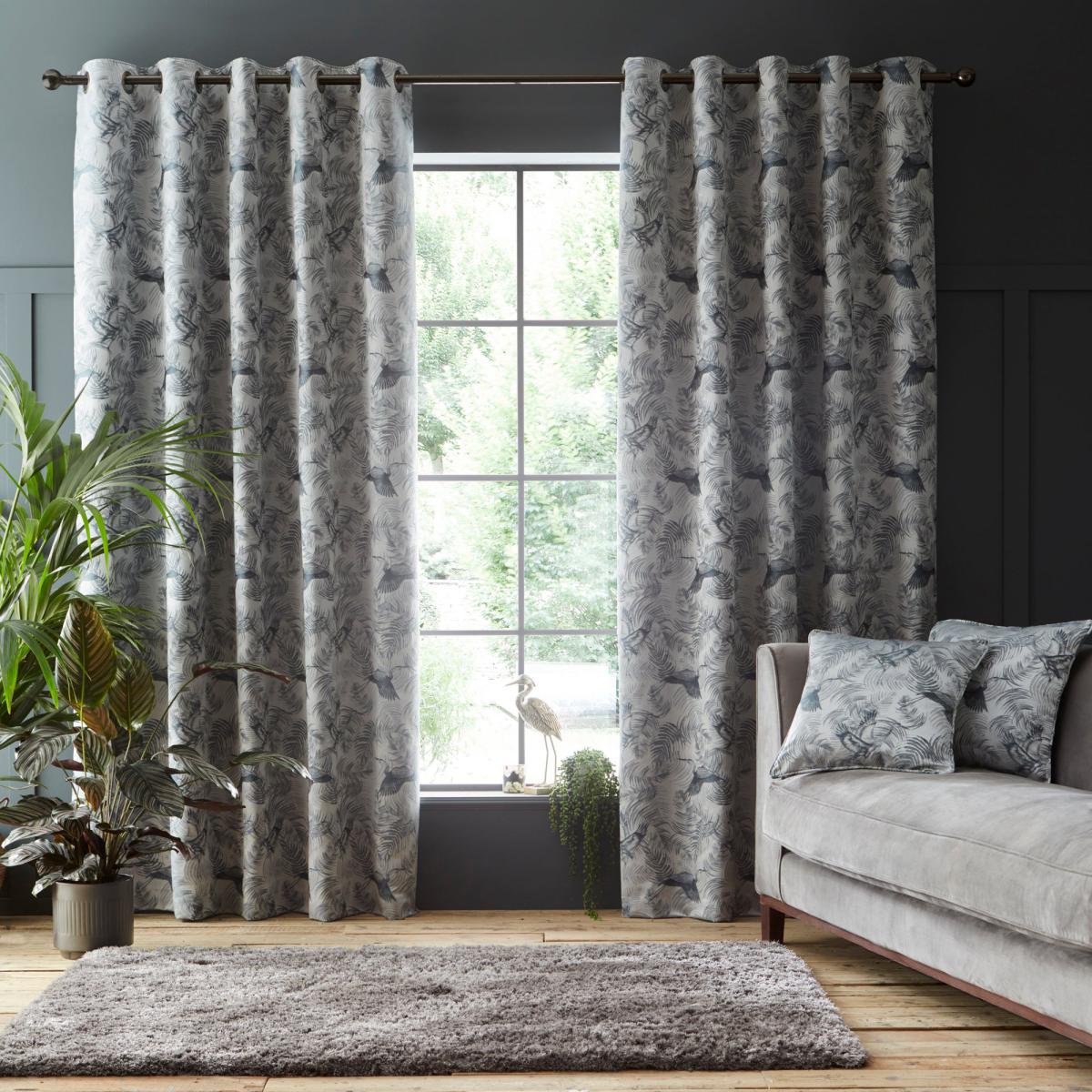 Crane Silver Eyelet Curtains Silver – image 2