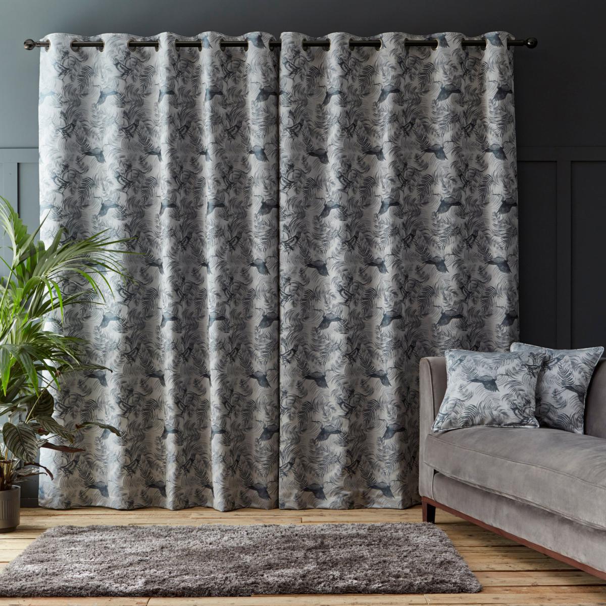 Crane Silver Eyelet Curtains Silver – image 3