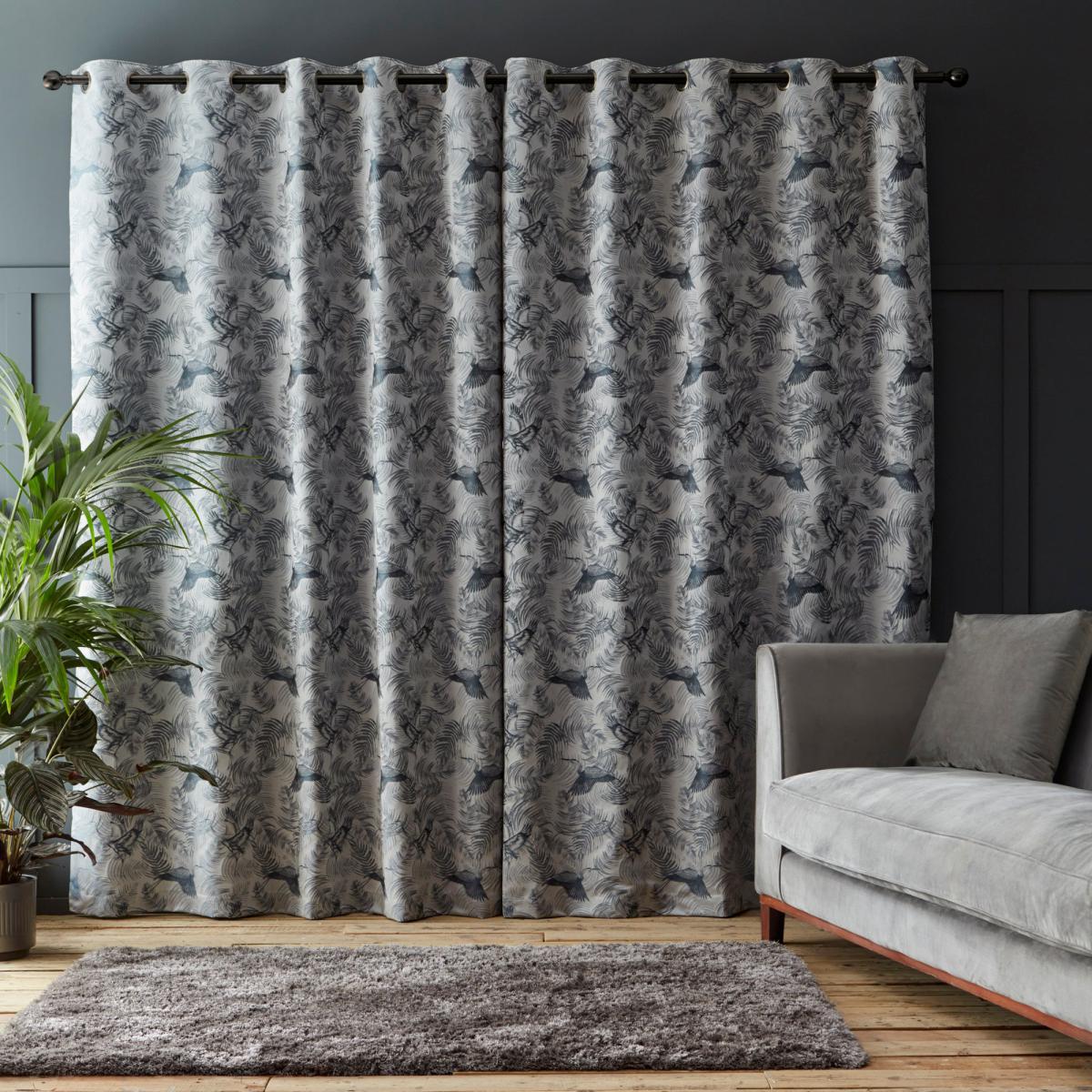 Crane Silver Eyelet Curtains Silver – image 4