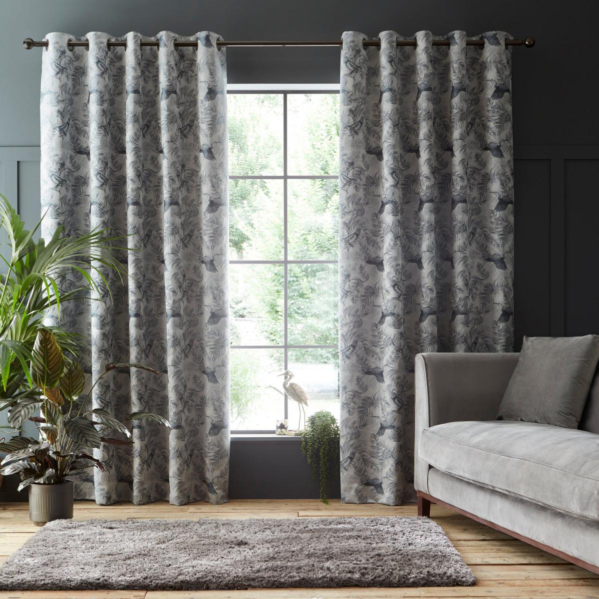 Crane Silver Eyelet Curtains Silver – image 6