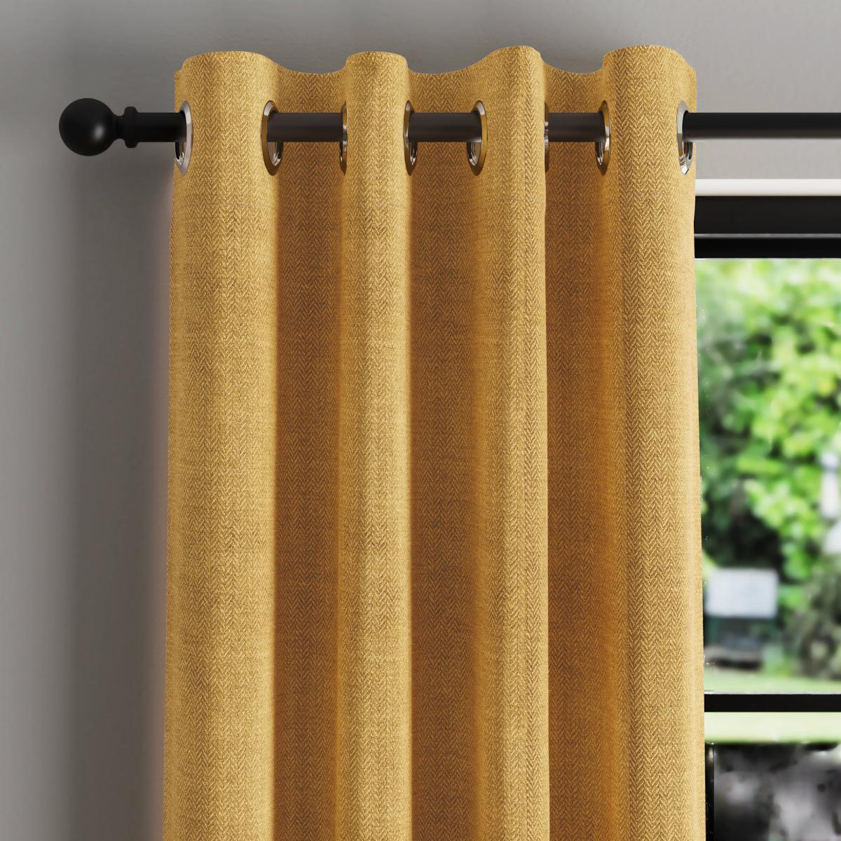 Dawson Ochre Thermal Door Curtain Ochre – image 2