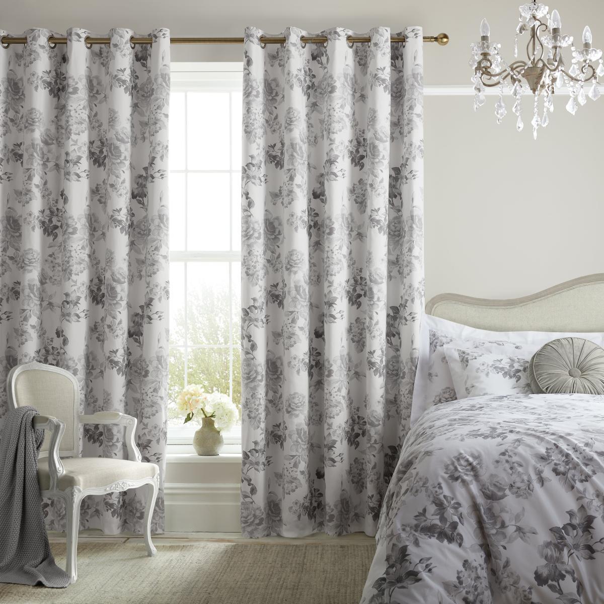 Holly Willoughby Tamsin Grey Eyelet Curtains Grey – image 2