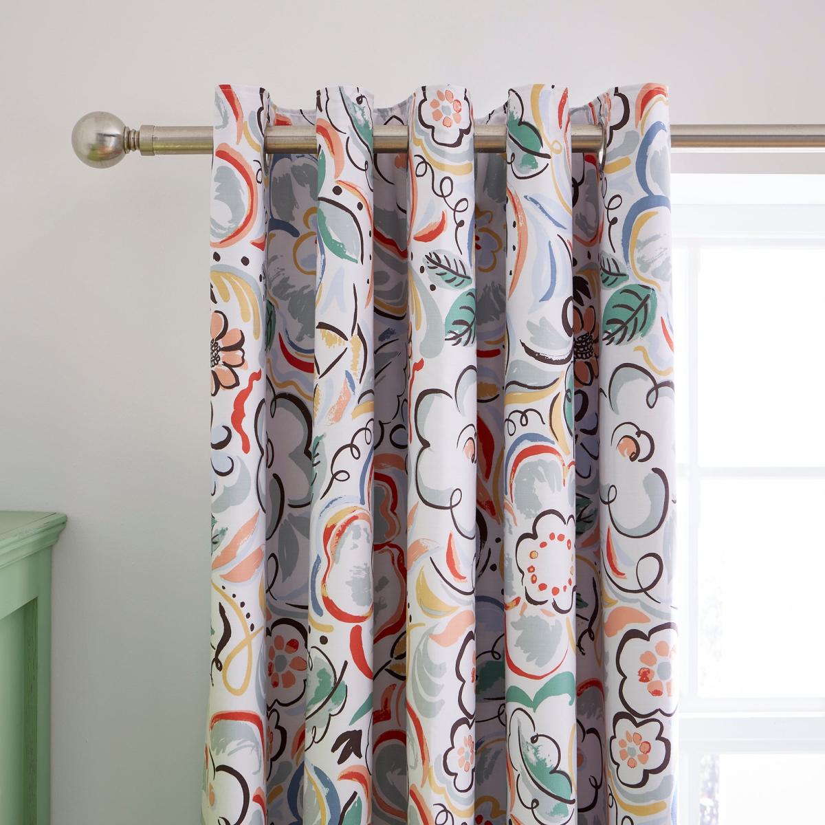 Heart and Soul Ayva Floral Blackout Eyelet Curtain MultiColoured – image 2