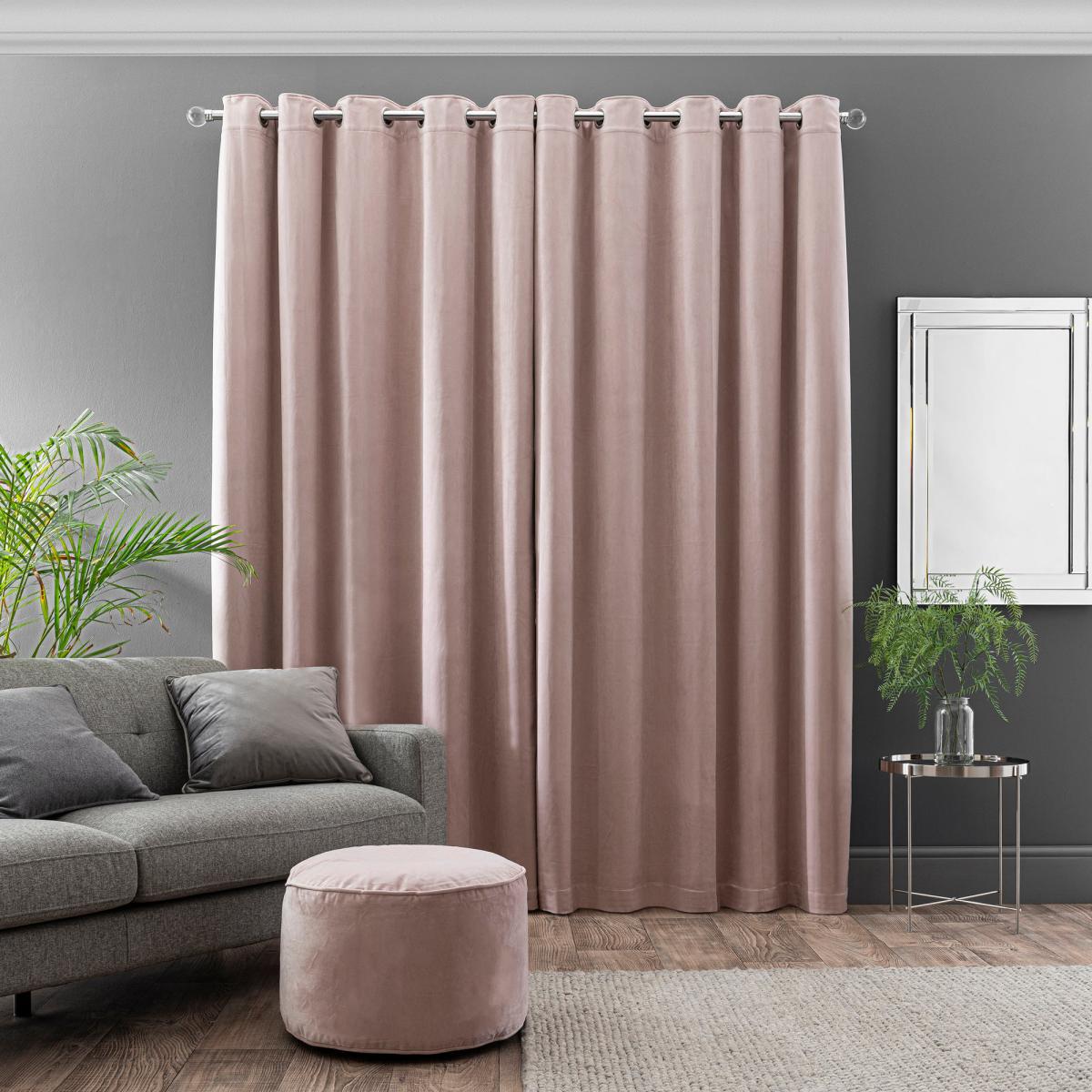 Isla Thermal Ultra Blackout Blush Eyelet Curtains Blush Pink – image 2