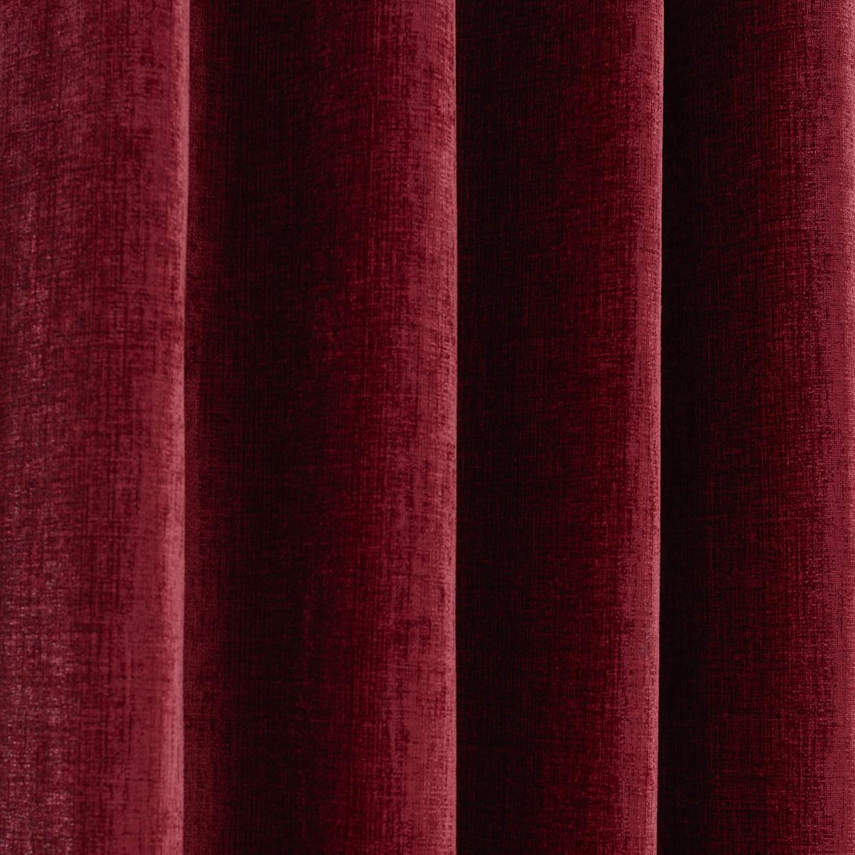 Chenille Wine Eyelet Curtains Red – image 3