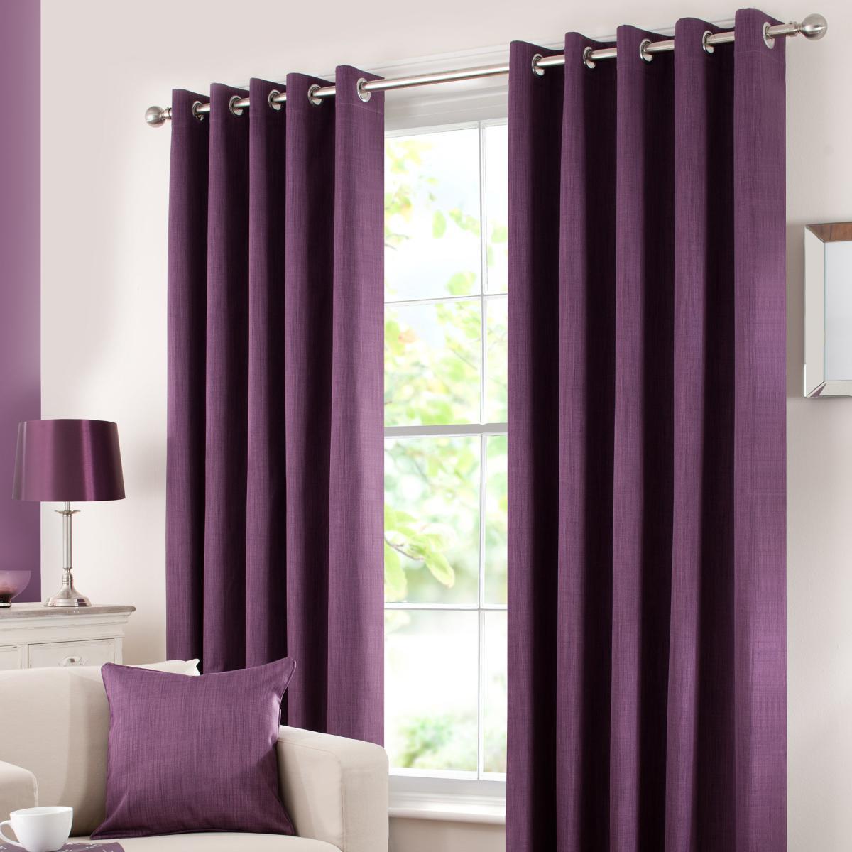 Solar Aubergine Blackout Eyelet Curtains Aubergine (Purple) – image 2