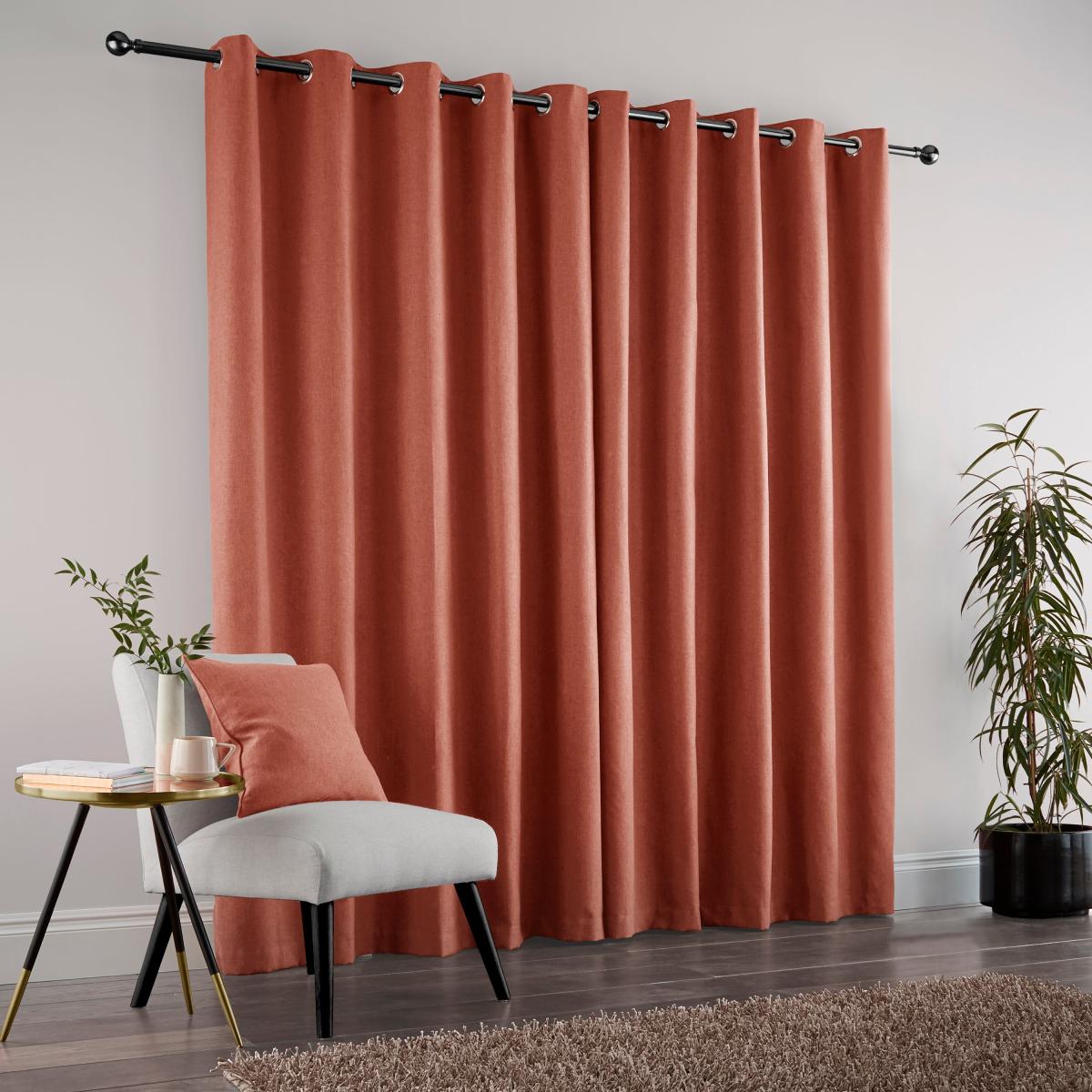 Jennings Coral Eyelet Curtains Coral – image 4