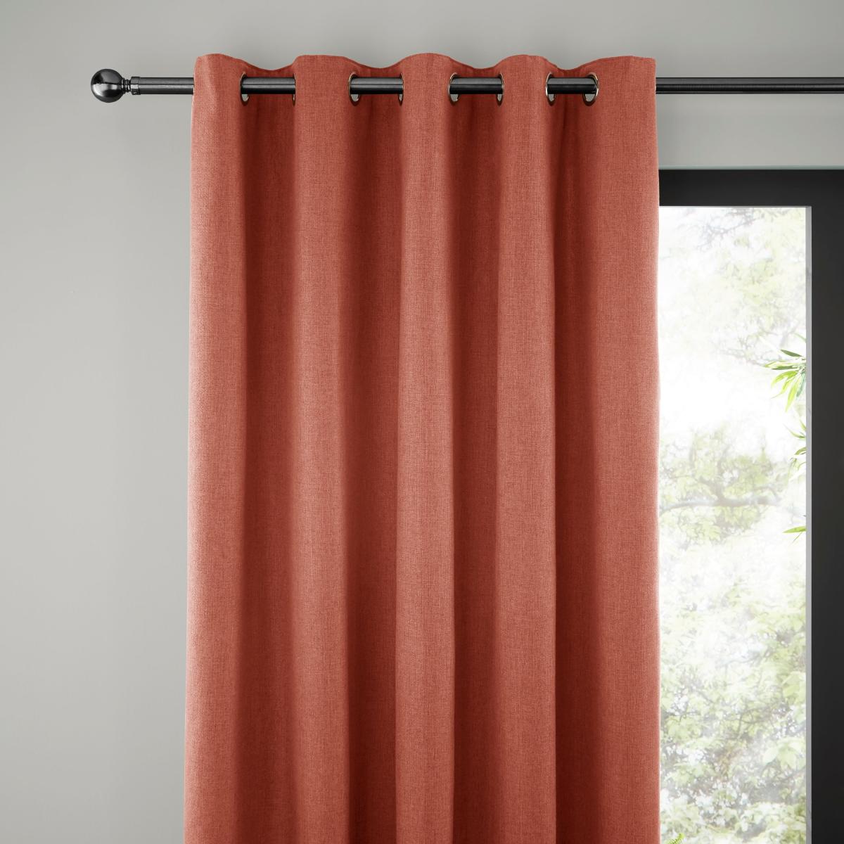 Jennings Coral Eyelet Curtains Coral – image 1