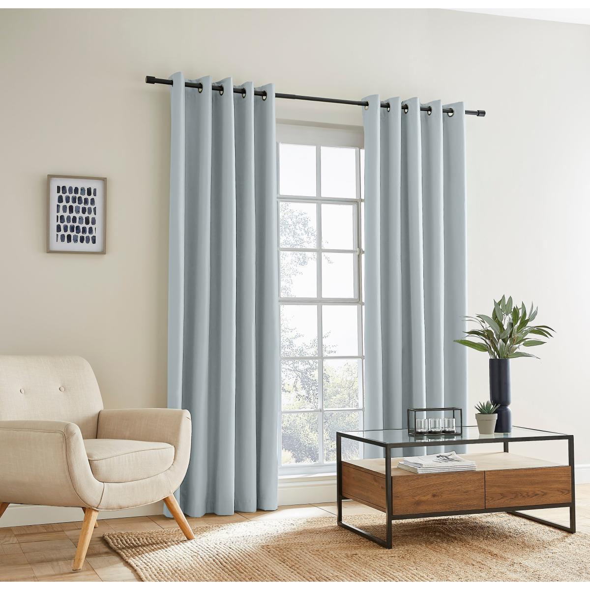 Berlin Ashley Blue Blackout Eyelet Curtains Ashley Blue – image 2