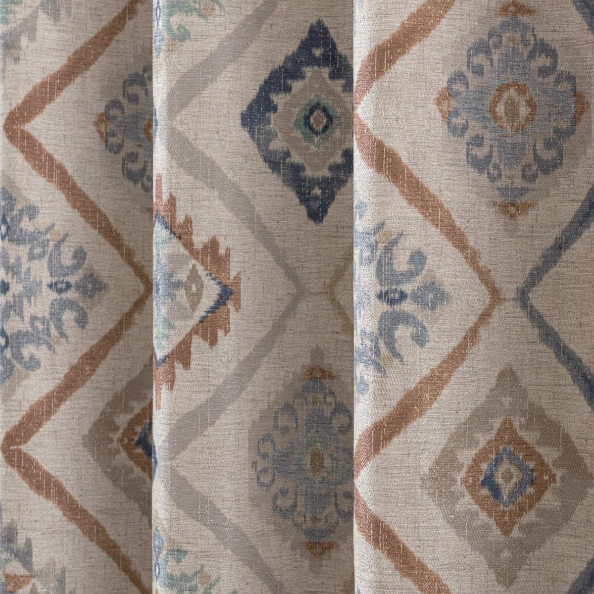 Marrakech Blue Eyelet Curtains Blue, Green and Brown – image 5