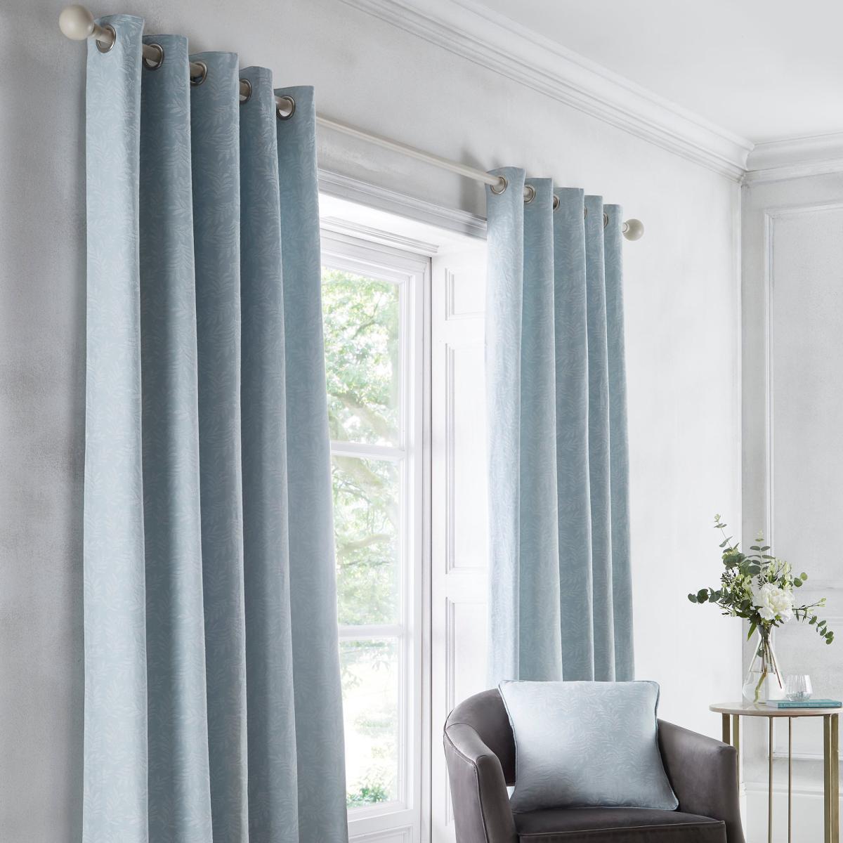 Telford Duck Egg Eyelet Curtains Duck Egg (Blue) – image 2