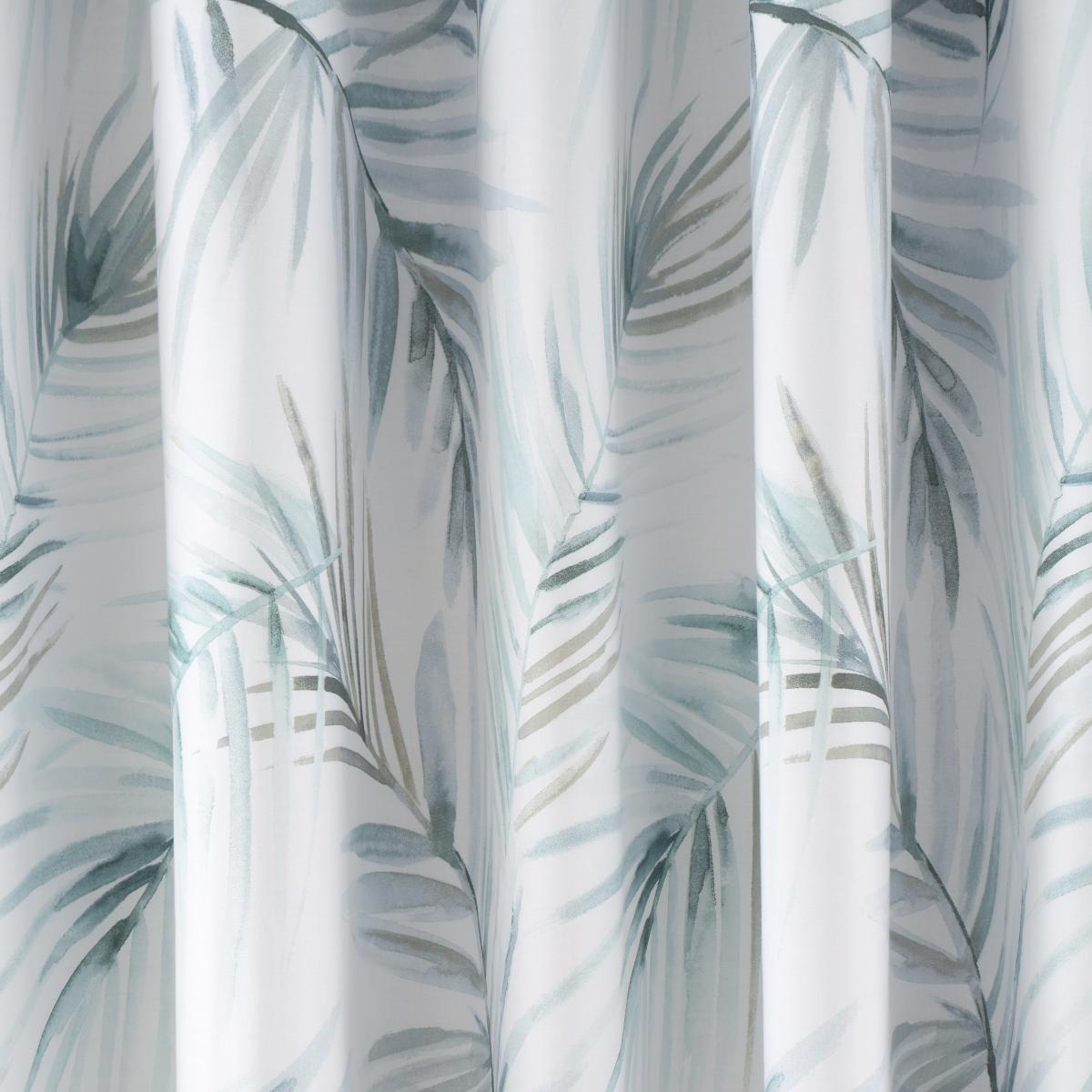 Serenity Palm Leaf Seafoam Eyelet Curtains Seafoam – image 3