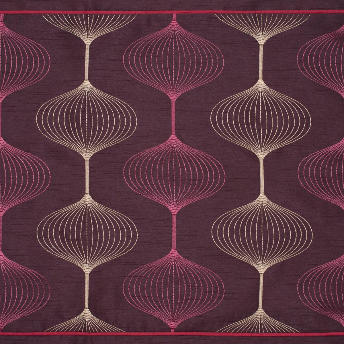 Urbis Aubergine Eyelet Curtains Purple and White – image 3