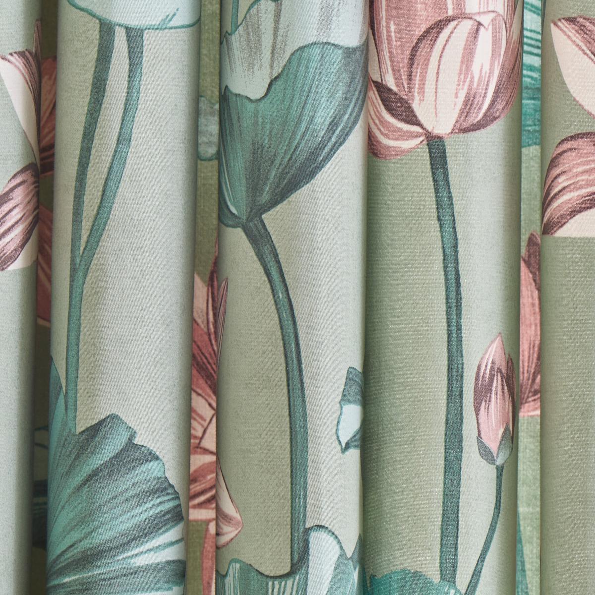 Waterlily Green Eyelet Curtains Green – image 3