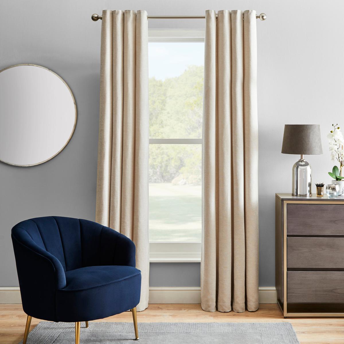 Haworth Chenille Sandstone Eyelet Curtains Sandstone (Brown) – image 2