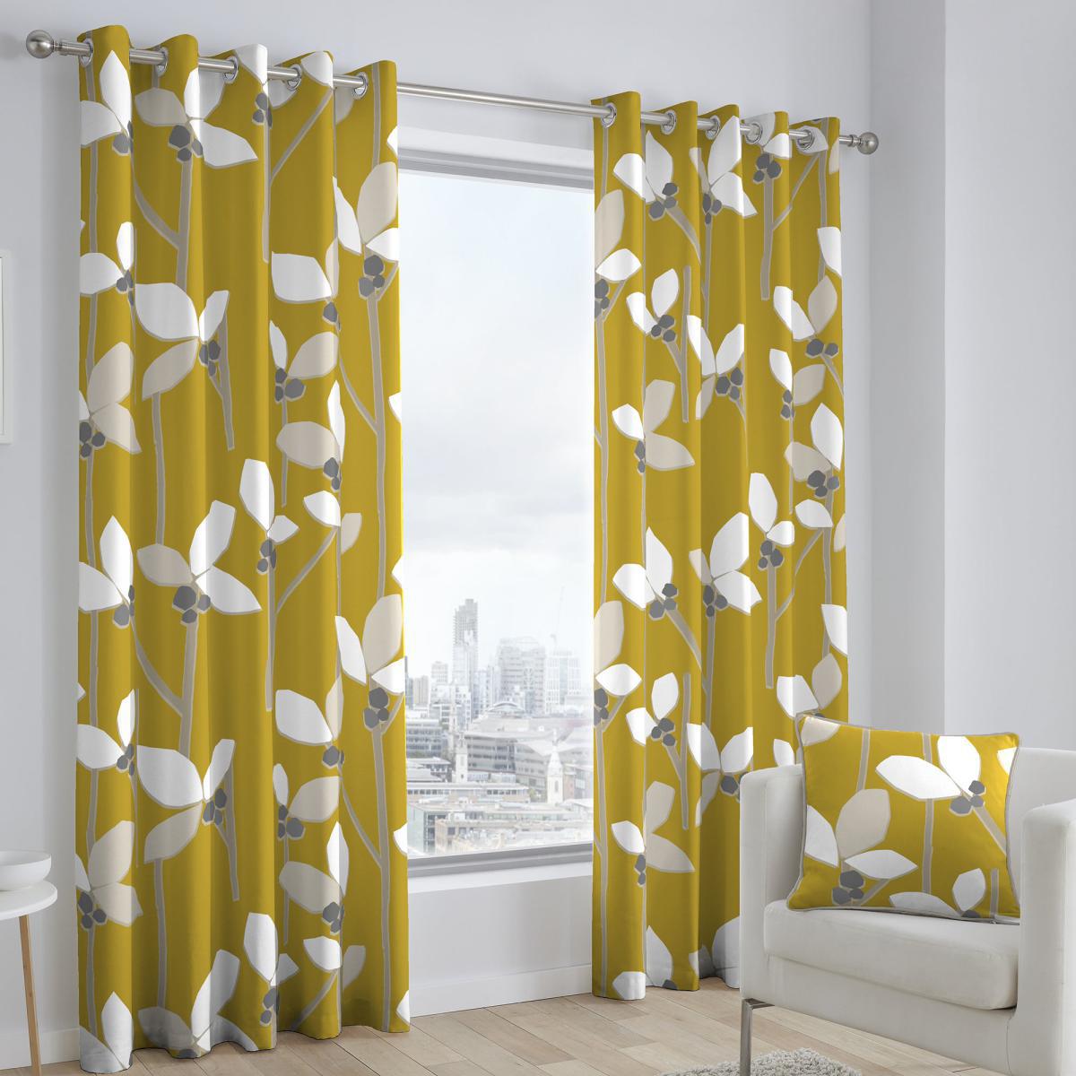 Fusion Kalmar Ochre Eyelet Curtains Ochre – image 3