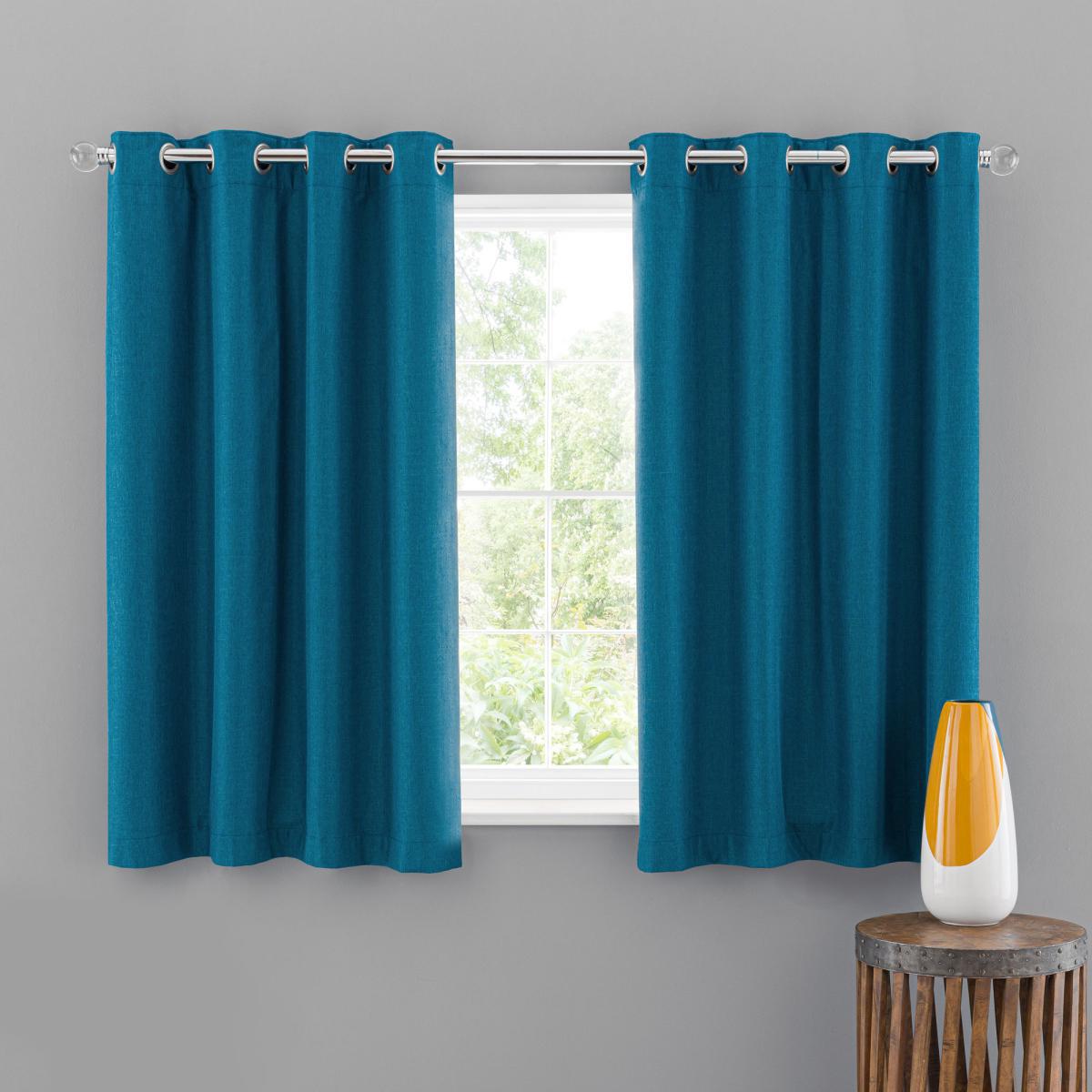 Montreal Thermal Blackout Ultra Teal Eyelet Curtains Blue – image 3