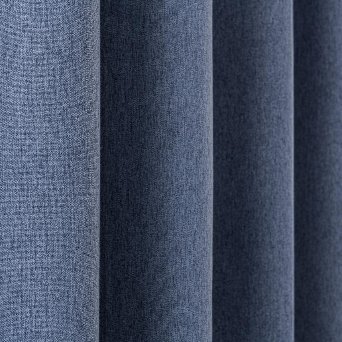 Luna Brushed Denim Blue Blackout Eyelet Curtains Blue – image 5
