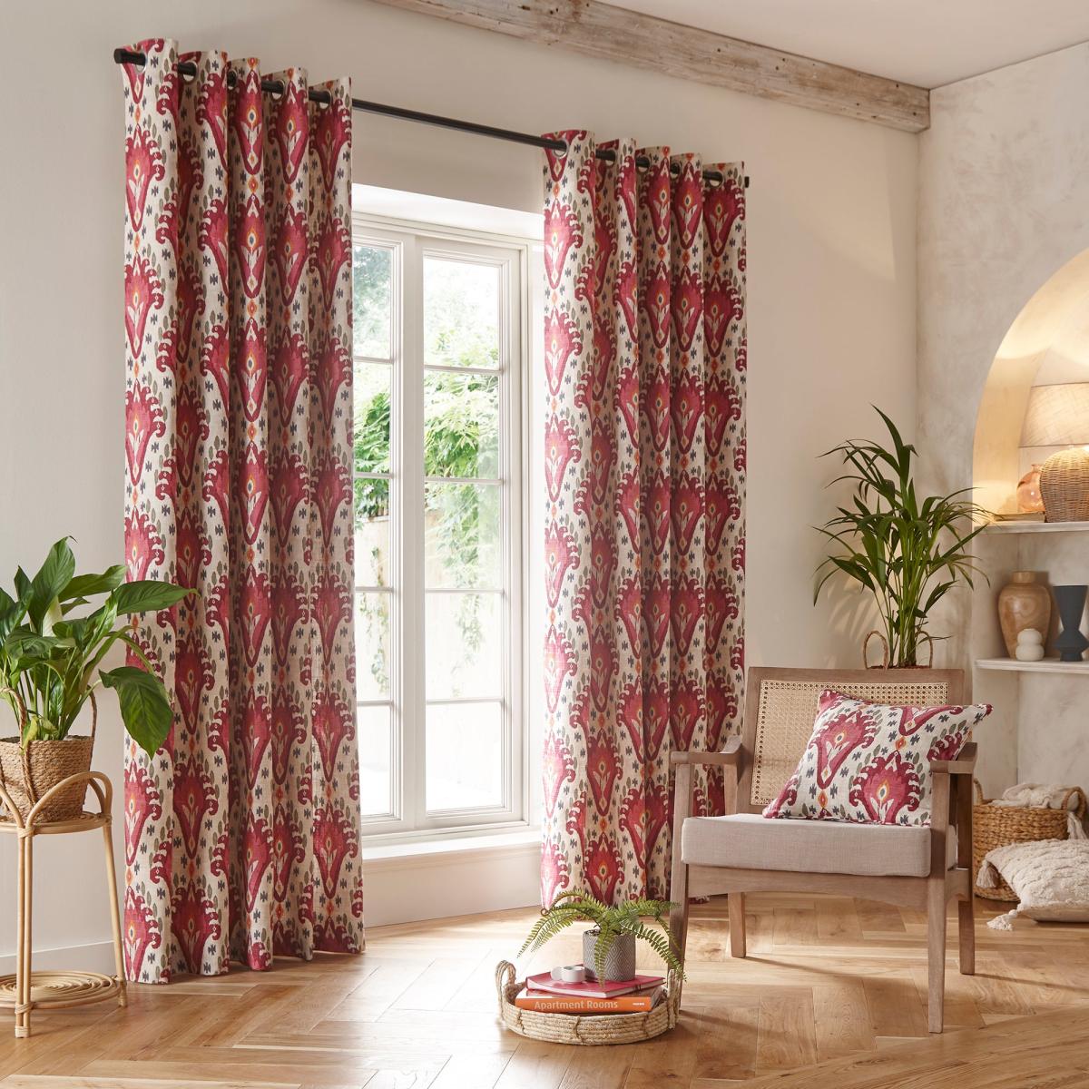 Jaipur Eyelet Curtains Pink Pink – image 2