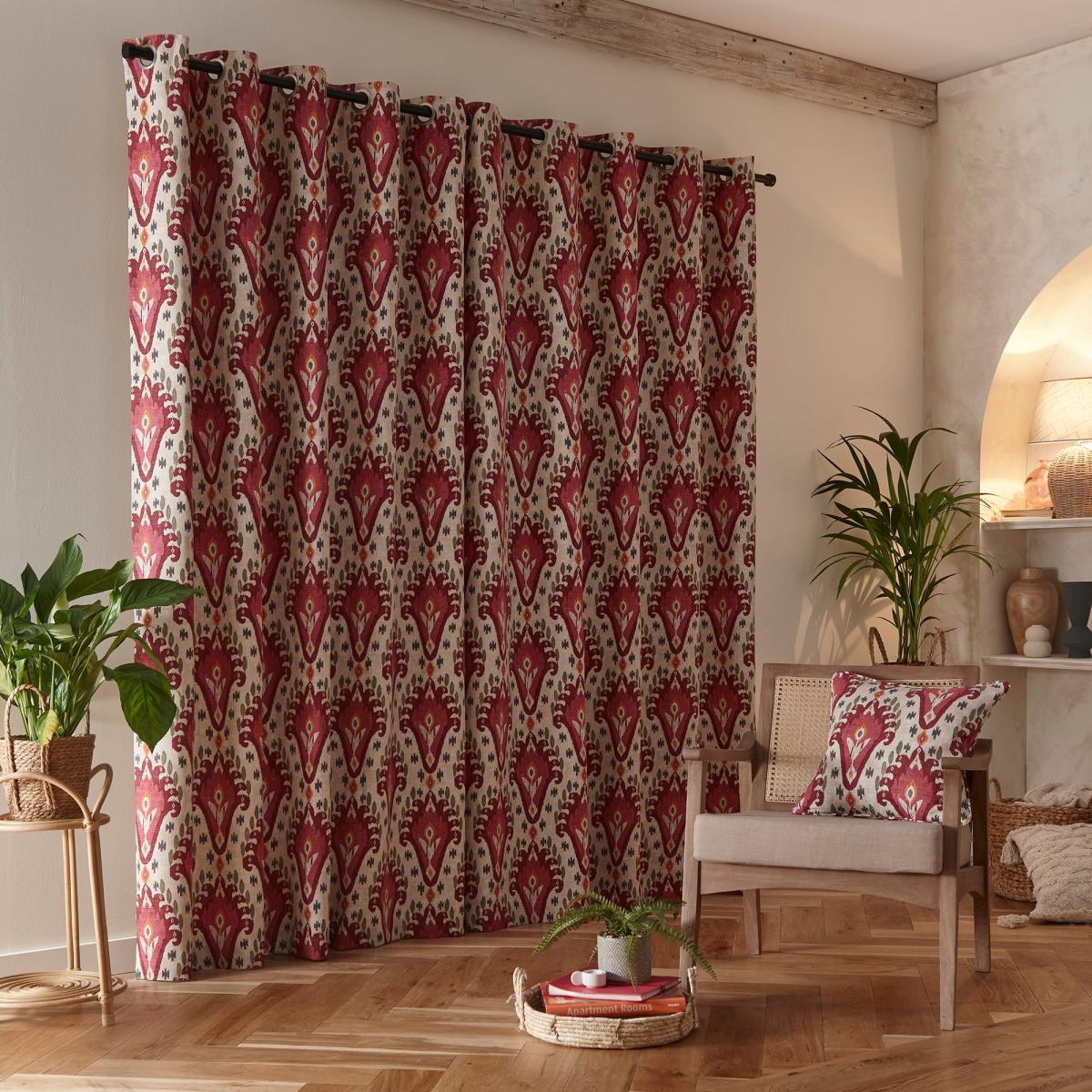 Jaipur Eyelet Curtains Pink Pink – image 4