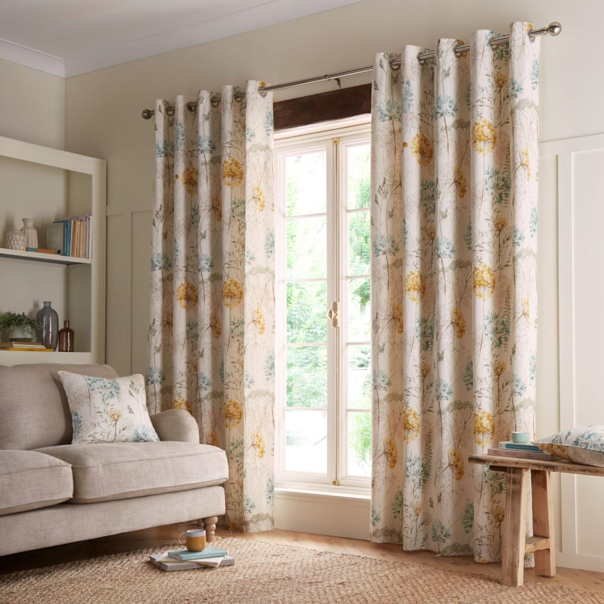 Country Meadow Duckegg Eyelet Curtains Duck Egg (Blue) – image 2