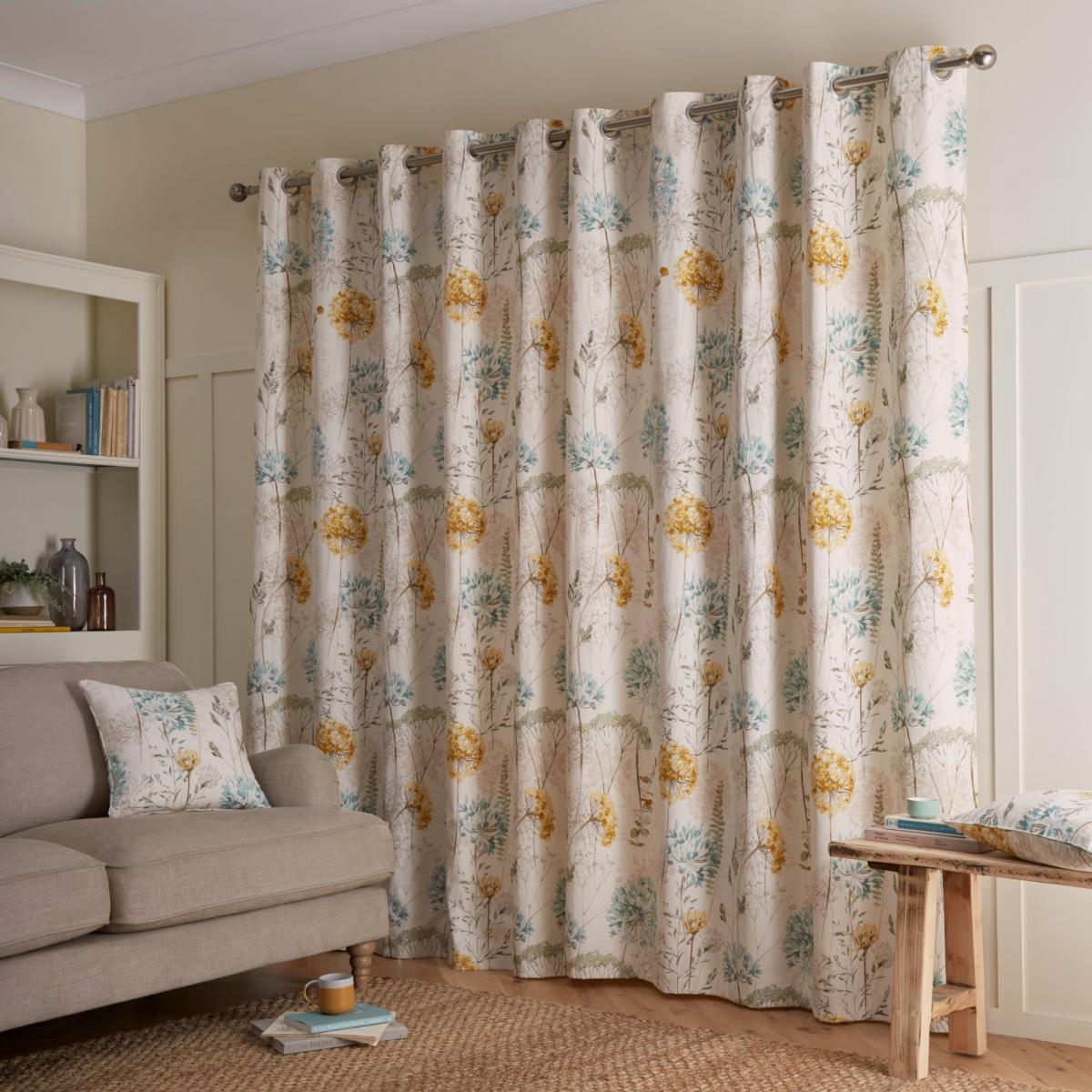 Country Meadow Duckegg Eyelet Curtains Duck Egg (Blue) – image 4