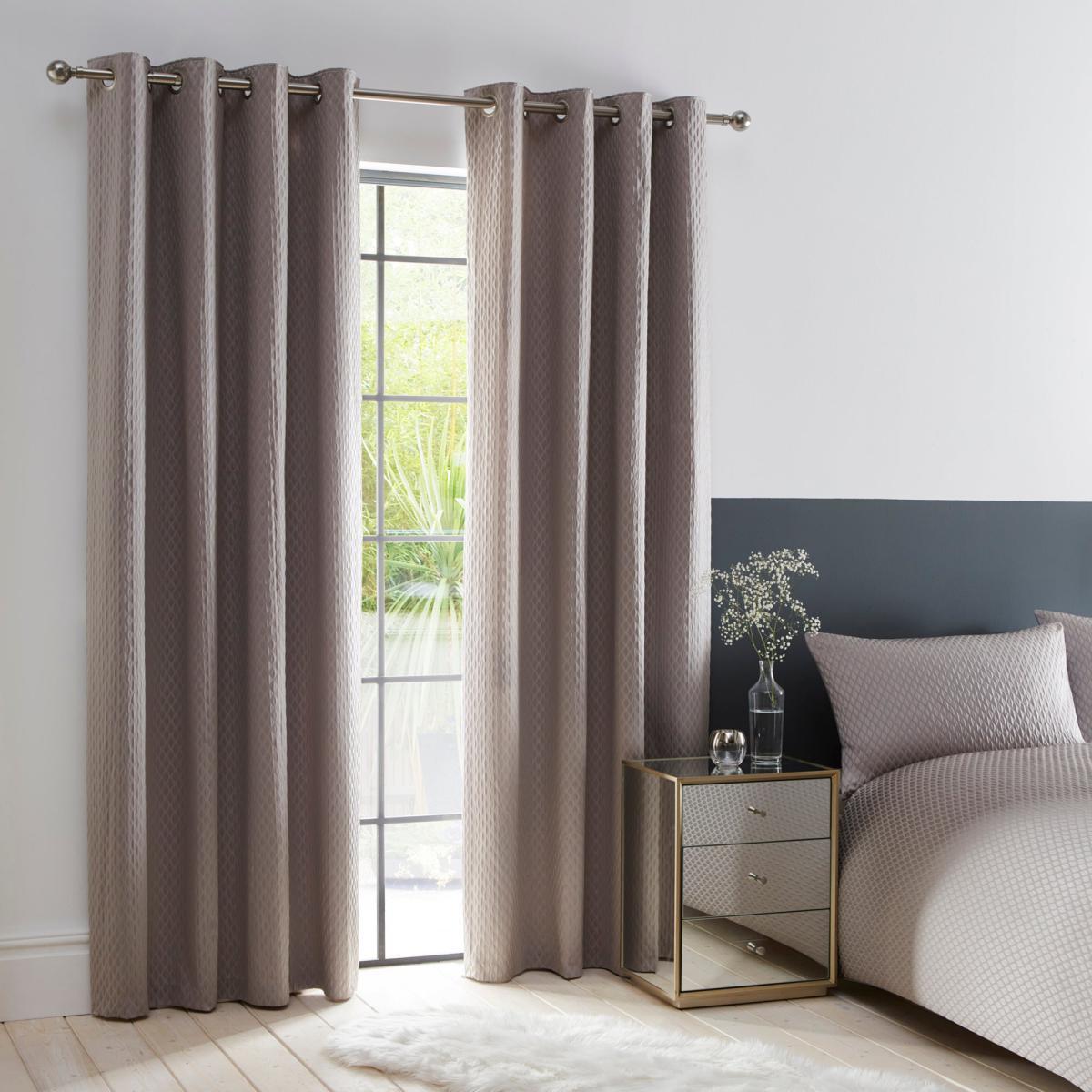 Cassie Silver Blackout Eyelet Curtains Silver – image 2
