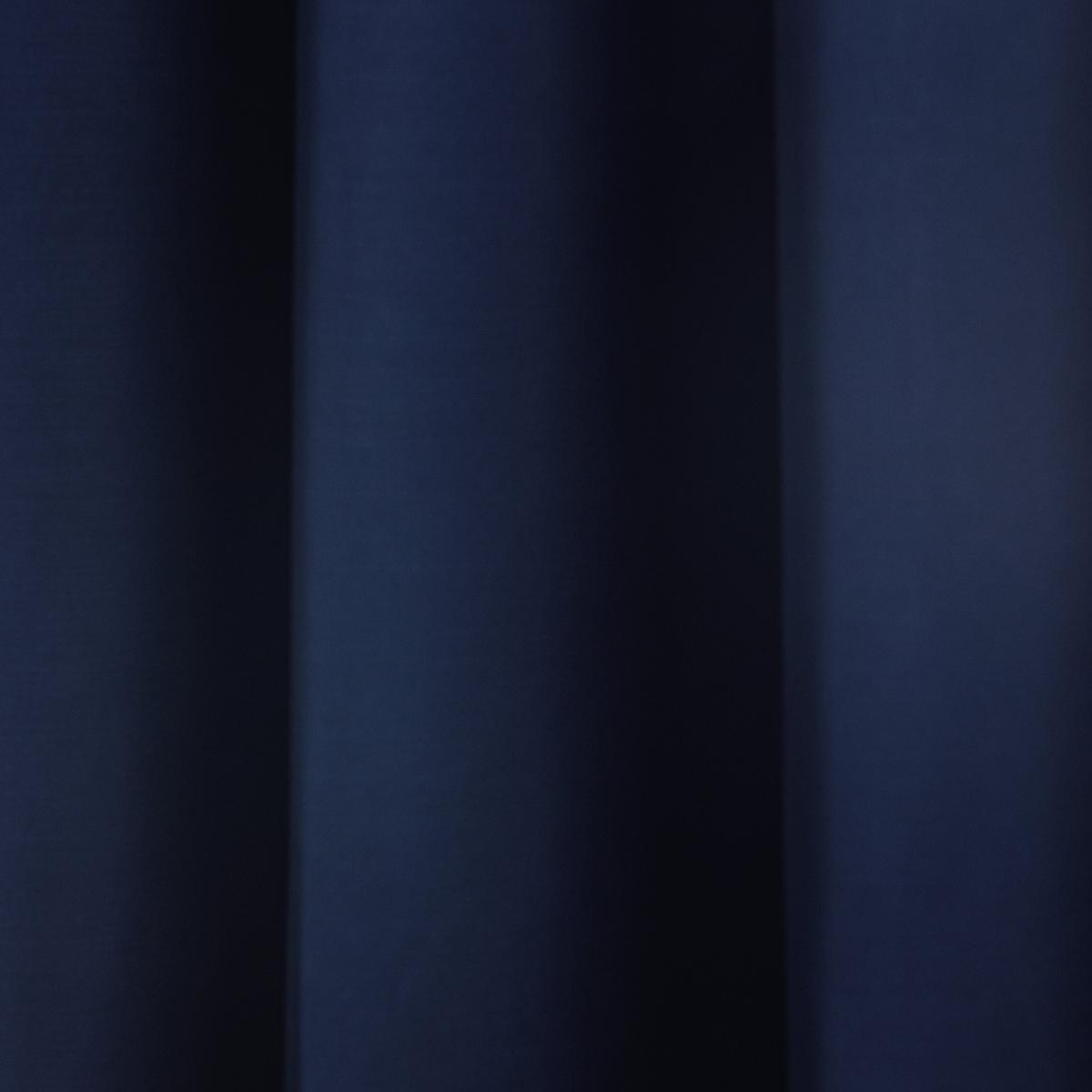 Satin Navy Eyelet Curtains Navy – image 3