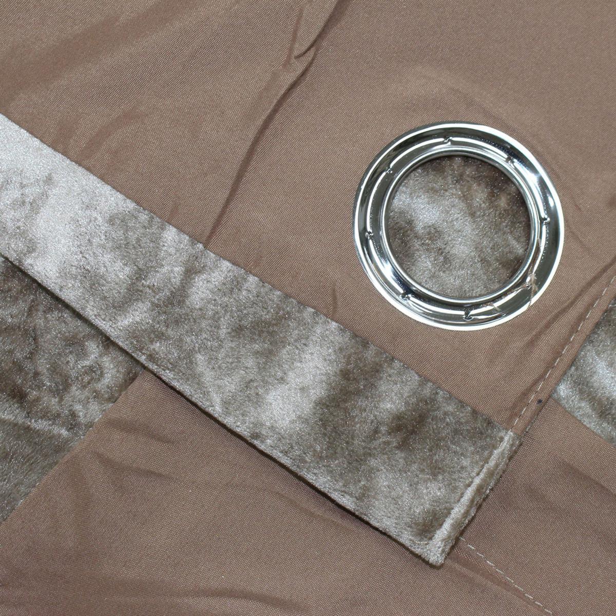 Verona Oyster Velvet Eyelet Curtain Brown and Grey – image 3