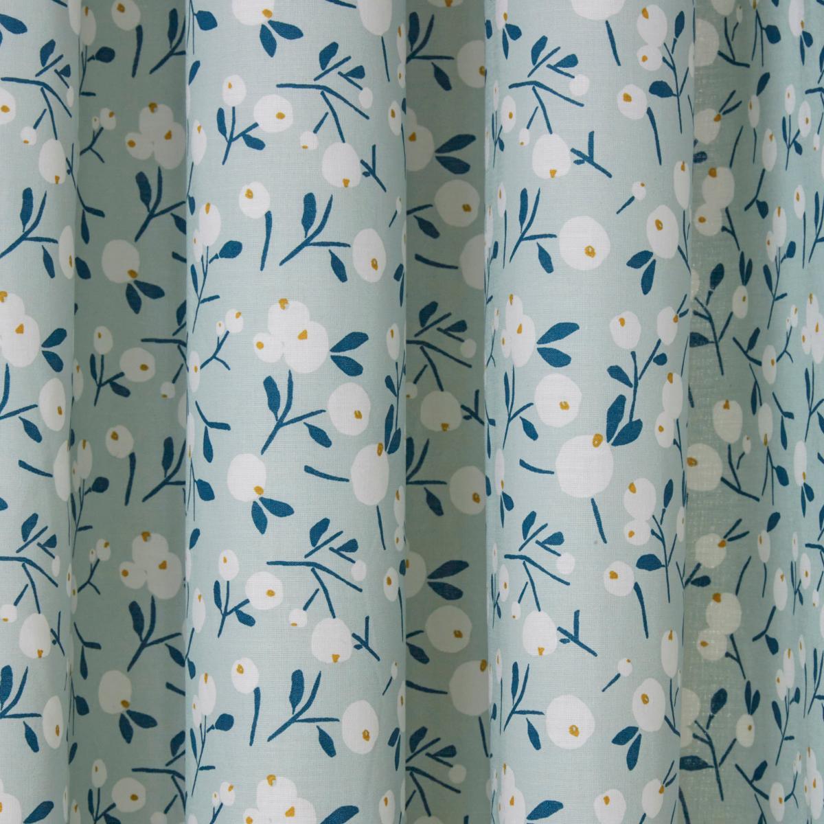 Effie Blue Blackout Eyelet Curtains Blue and White – image 3