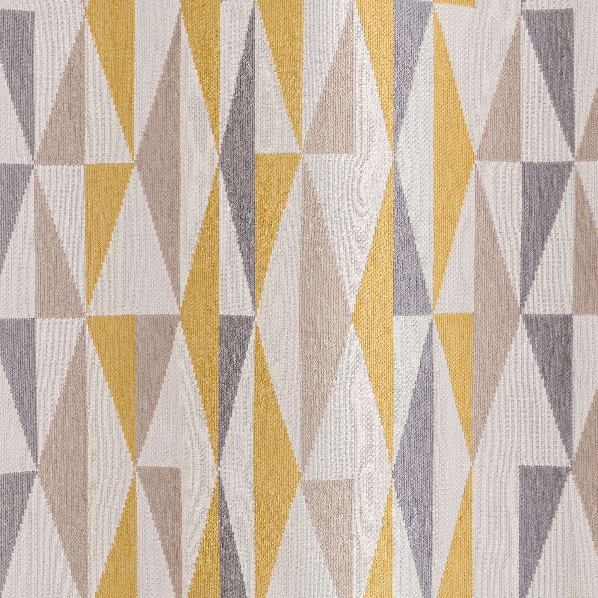 Triangle Chenille Jacquard Eyelet Curtains Yellow, Grey and White – image 6